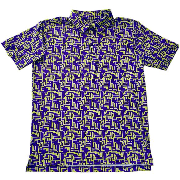 Chubbies Polo Shirt Medium Purple Stretch Performance Preppy Golf Funky - Picture 1 of 9